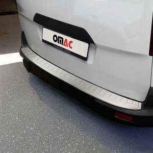 Ford Transit Connect Rear Bumper Sill Cover - Omac - Brushed Silver - 2014-2019 Ford Transit Connect Rear Bumper Sill Cover - Omac - Brushed Silver - 2014-2019